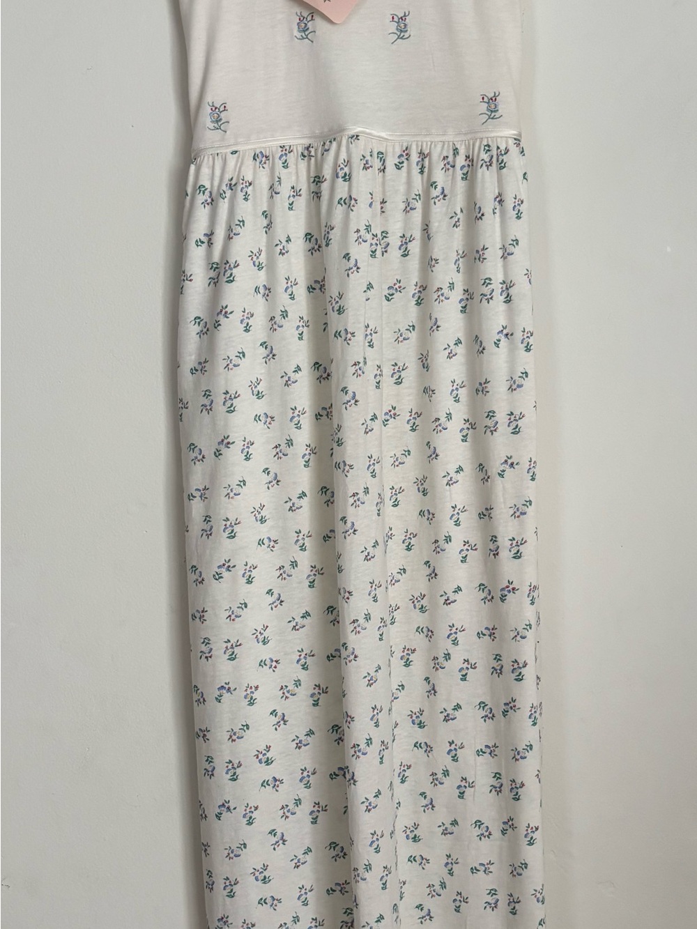 Vtg Quiet Moments Embroidered Floral Maxi Nightgown Dress Cottagecore Size S NWT